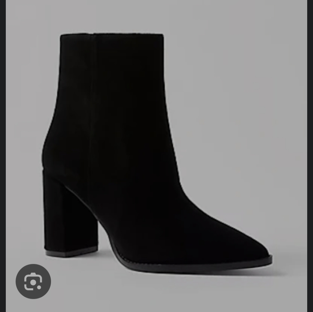 Ann‎ Taylor Black Heeled Suede Boots